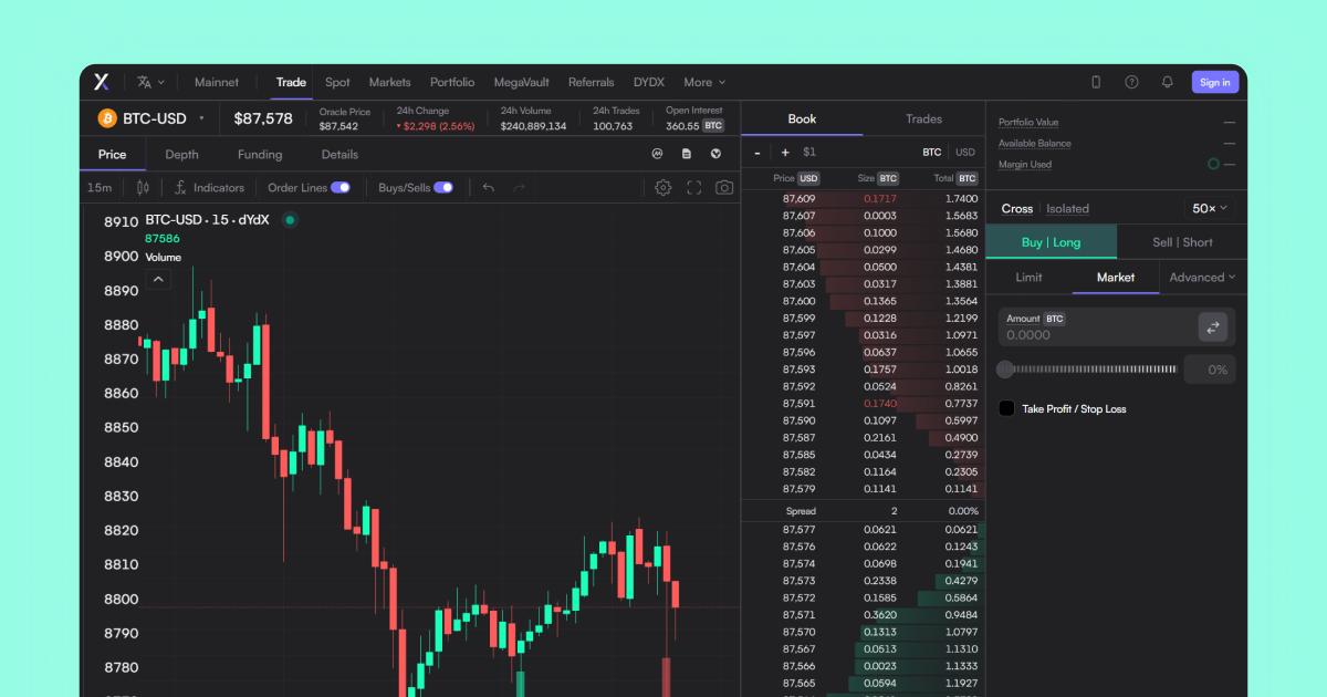 dYdX v4 decentralized perpetual trading platform on Cosmos