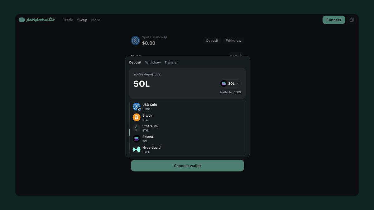 Buy Bitcoin with SOL, ETH, HYPE, or USDC