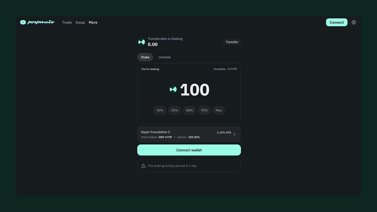 Stake HYPE to earn 2.18% APR with Hyper Foundation validator