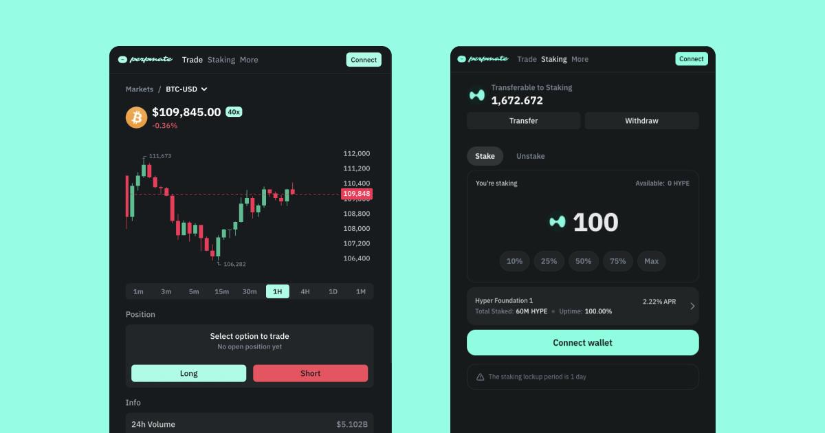 Perpmate mobile-first perpetual trading platform interface