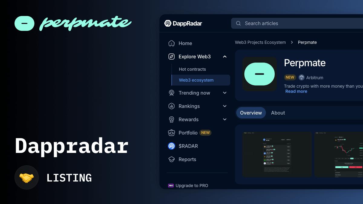 Dappradar and Perpmate integration