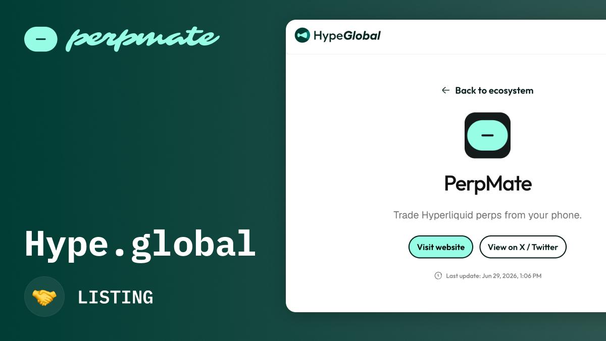 Perpmate listed on Hype.global ecosystem