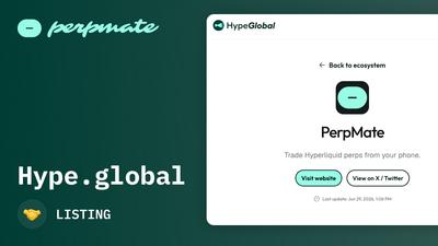 Perpmate Perp DEX Listed on Hype.global Ecosystem