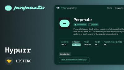 Perpmate Perp DEX Listed on Hypurr Ecosystem