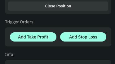 Actions on perps to take profit for opened trade