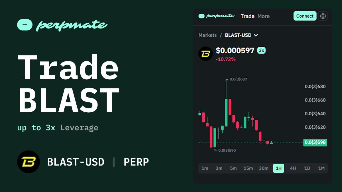 Blast L2 perpetual trading market showing native yield token price and chart