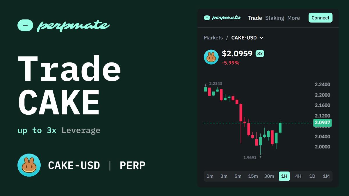 PancakeSwap CAKE perpetual market chart displaying BNB Chain DEX token price action