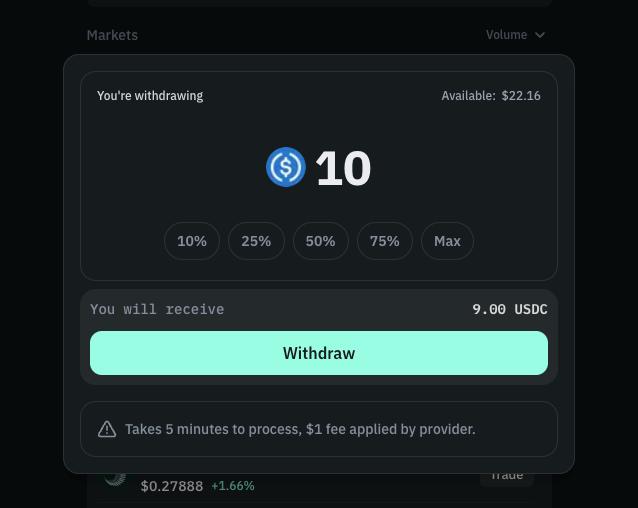 withdraw and claim perps profit