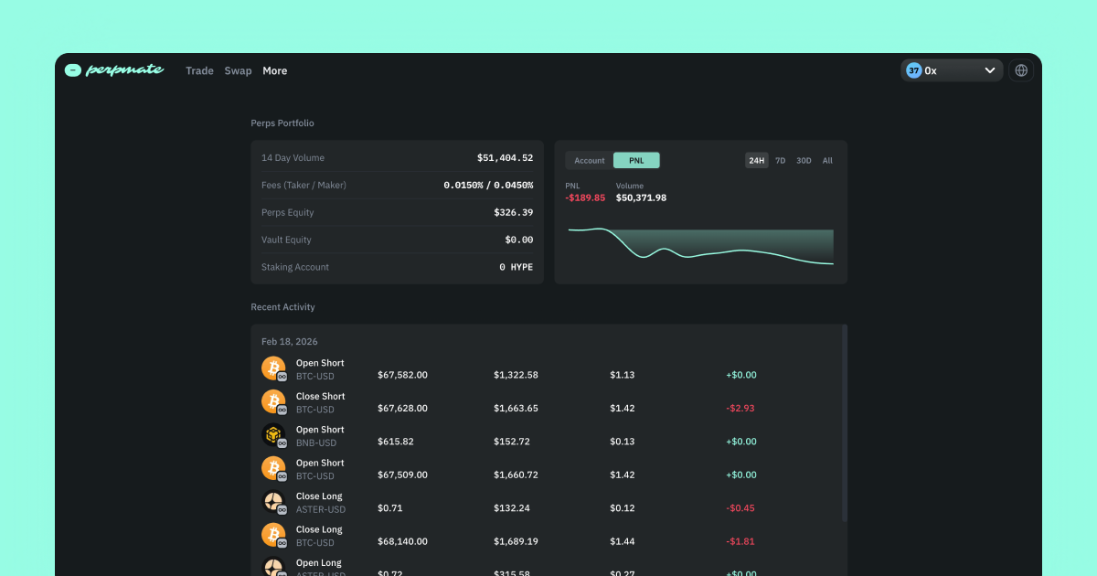 perp dex desktop portfolio