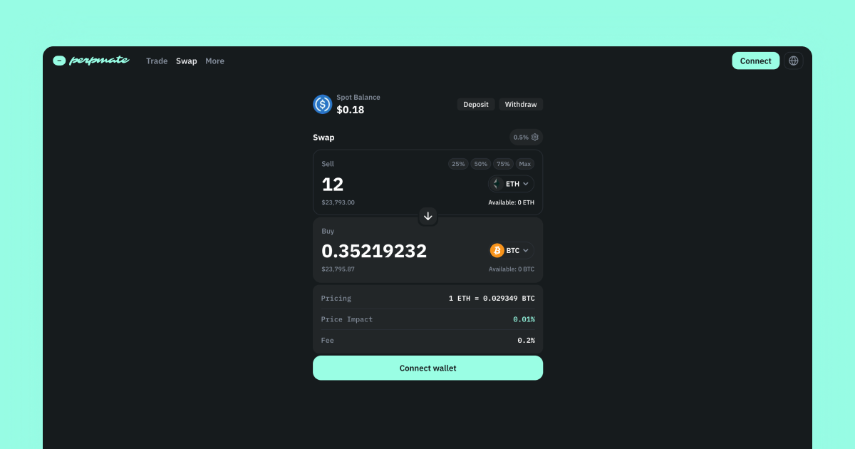 perp dex desktop spot swap